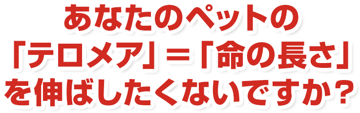 あなたのペットの「テロメア」＝「命の長さ」を伸ばしたくないですか？